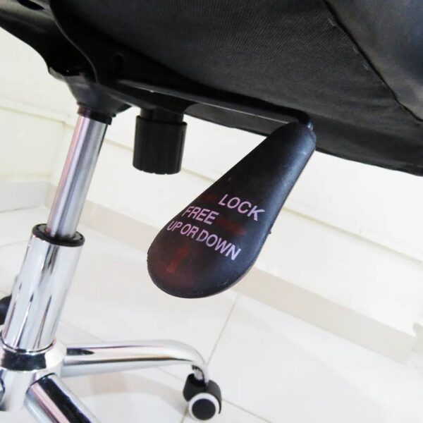 High Back Executive Office Chair – Black Leatherette with Chrome Base - Image 2