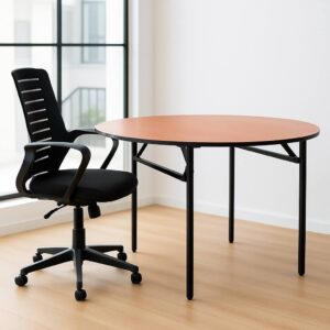 Round Meeting Table – Foldable Leg Design