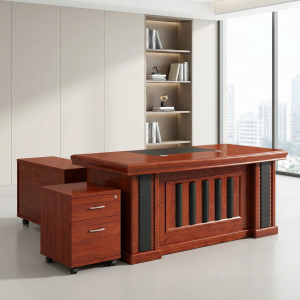 1.6M executive L-shaped office desk with movable drawer and extension