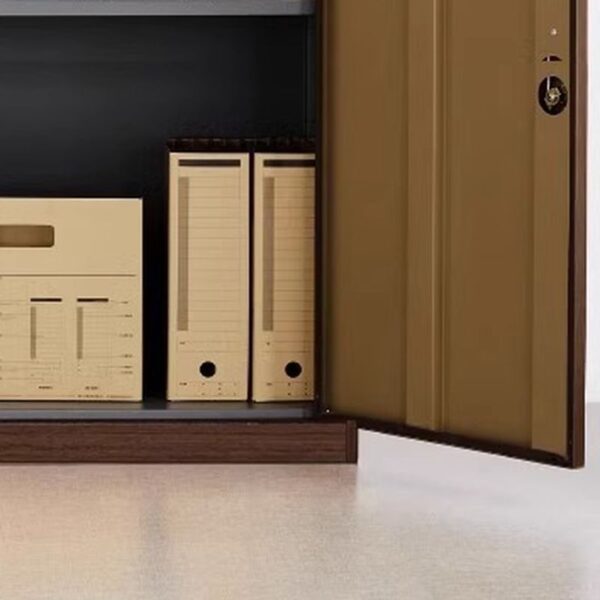 Tall Wooden Office Cabinet – 2 Glass Doors + 2 Wooden Doors (80x32x200cm) - Image 2