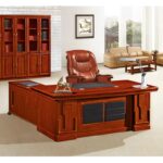 1.6m Executive Wooden Office Desk – Classic Mahogany Finish with Side Return