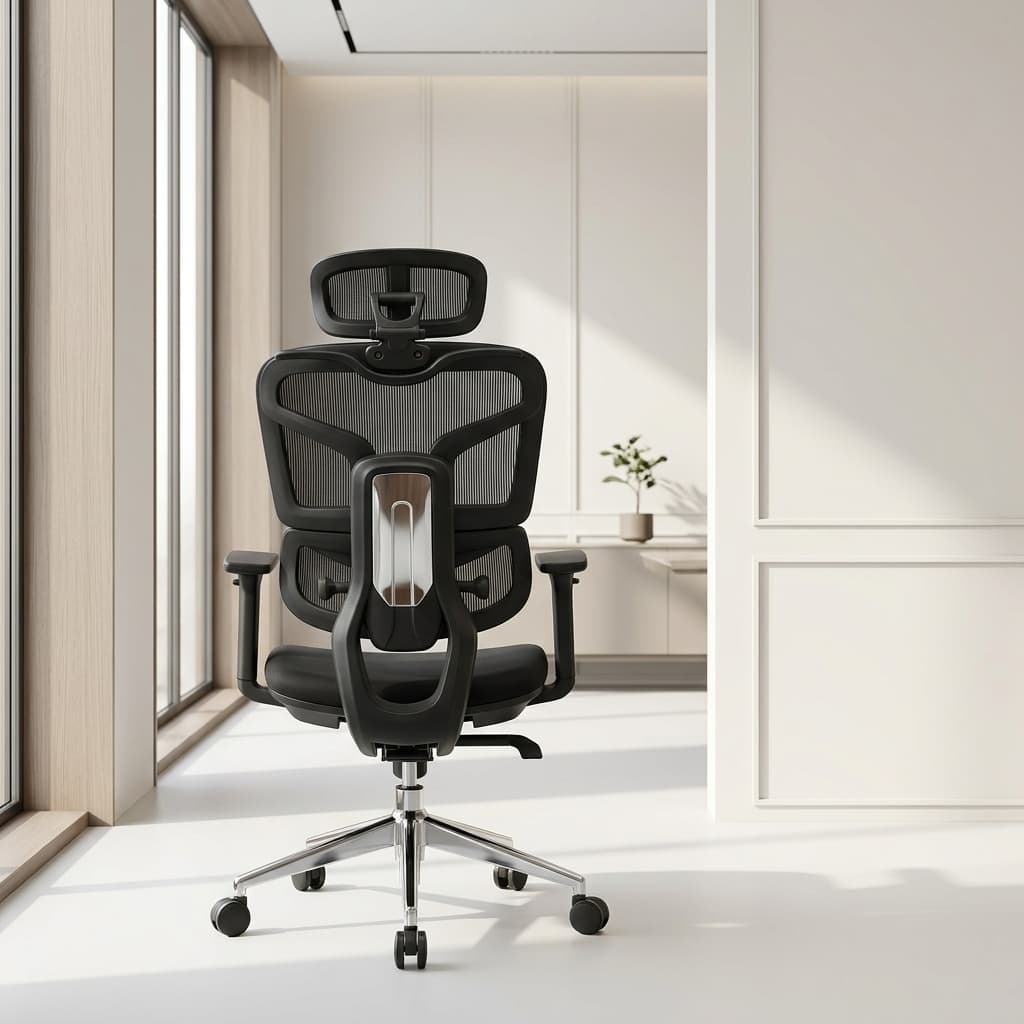 Deluxe Mesh Office Chair with adjustable backrest, 3D headrest, and ergonomic mesh design