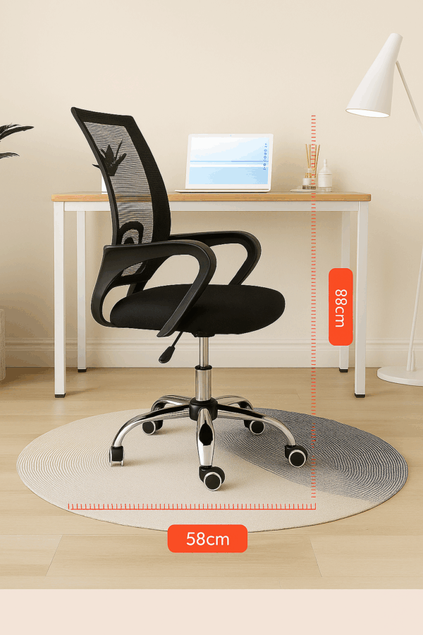 Ergonomic Mesh Office Chair – Breathable Comfort & Sleek Design (58cm x 88cm)