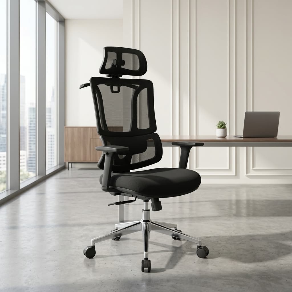 Mesh Office Chair with Headrest and breathable ergonomic backrest