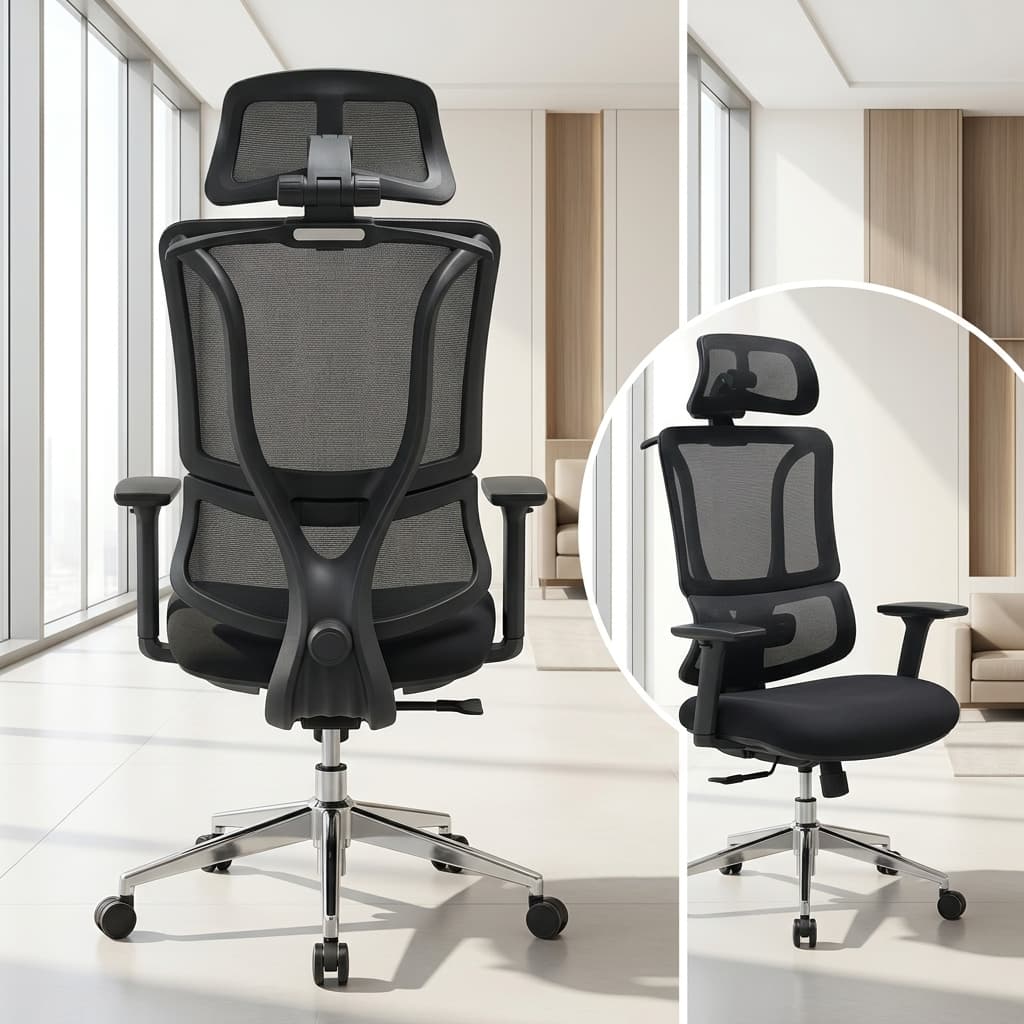 Mesh Office Chair with Headrest and breathable ergonomic backrest