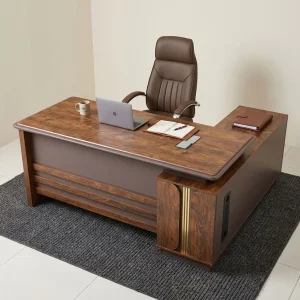1600mm Executive Office Desk with premium wood-grain finish, L-shaped workspace, and modern executive design