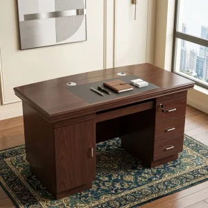 1200mm Mahogany Executive Office Desk with drawers, cable management, and executive front panel