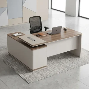 1.6M Executive Minimalist Office Desk with integrated storage and spacious work surface