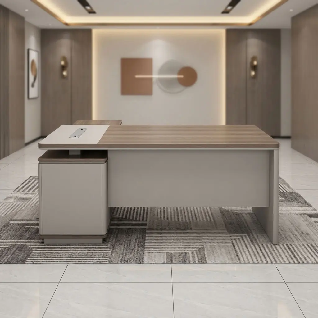 1.6M Executive Minimalist Office Desk with integrated storage and spacious work surface