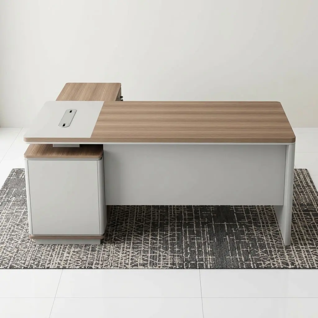 1.6M Executive Minimalist Office Desk with integrated storage and spacious work surface