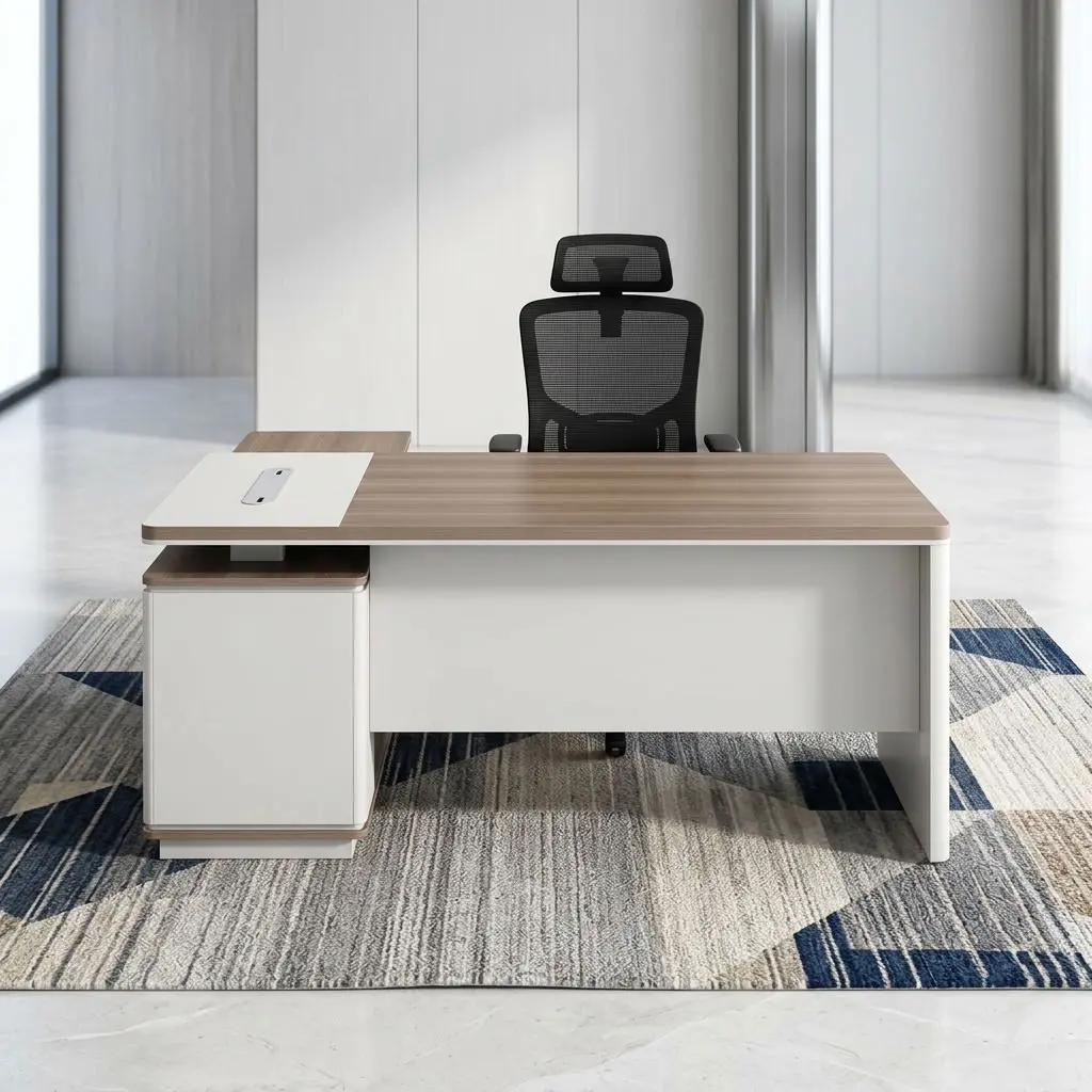 1.6M Executive Minimalist Office Desk with integrated storage and spacious work surface