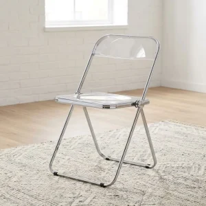 Acrylic Transparent Folding Chair with clear seat and back for events and office seating