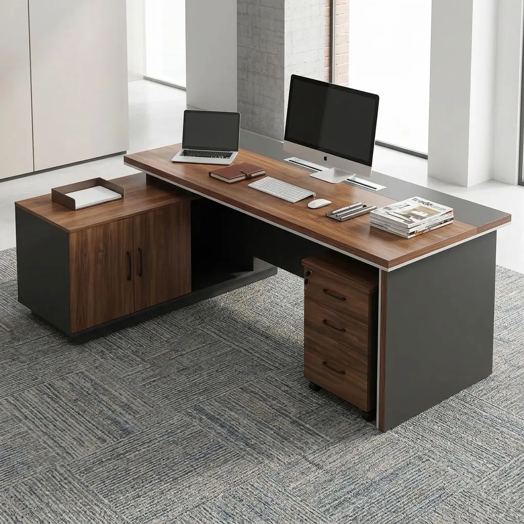 2m Modern Executive Office Desk with storage, cable management, and spacious executive work surface