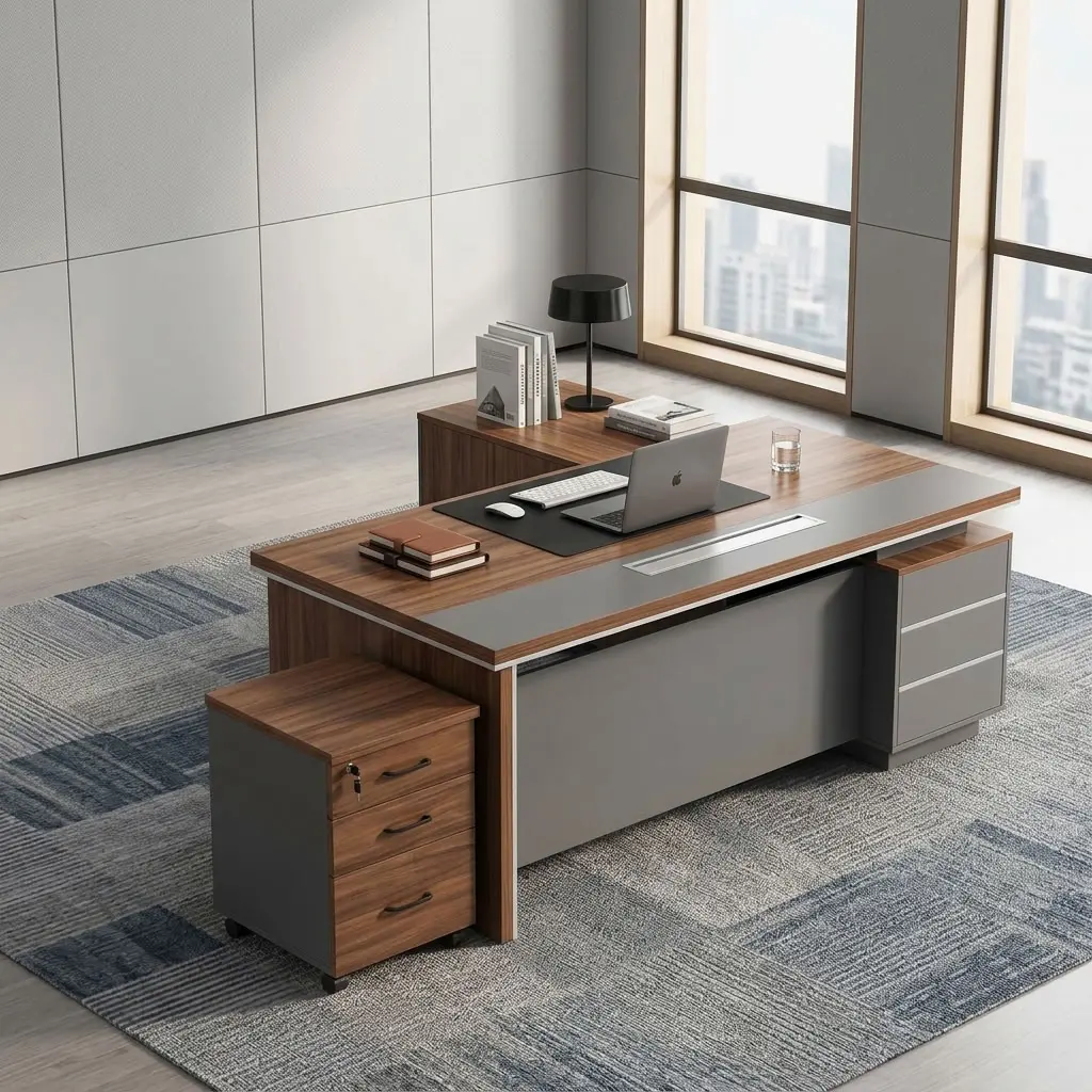 2m Modern Executive Office Desk with storage, cable management, and spacious executive work surface