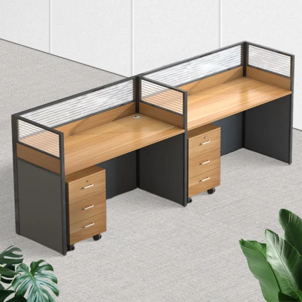 2 way straight office working station