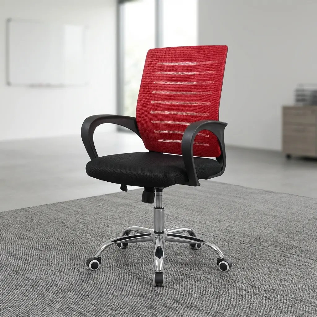 Mesh Office Chair With Chrome Base and adjustable height