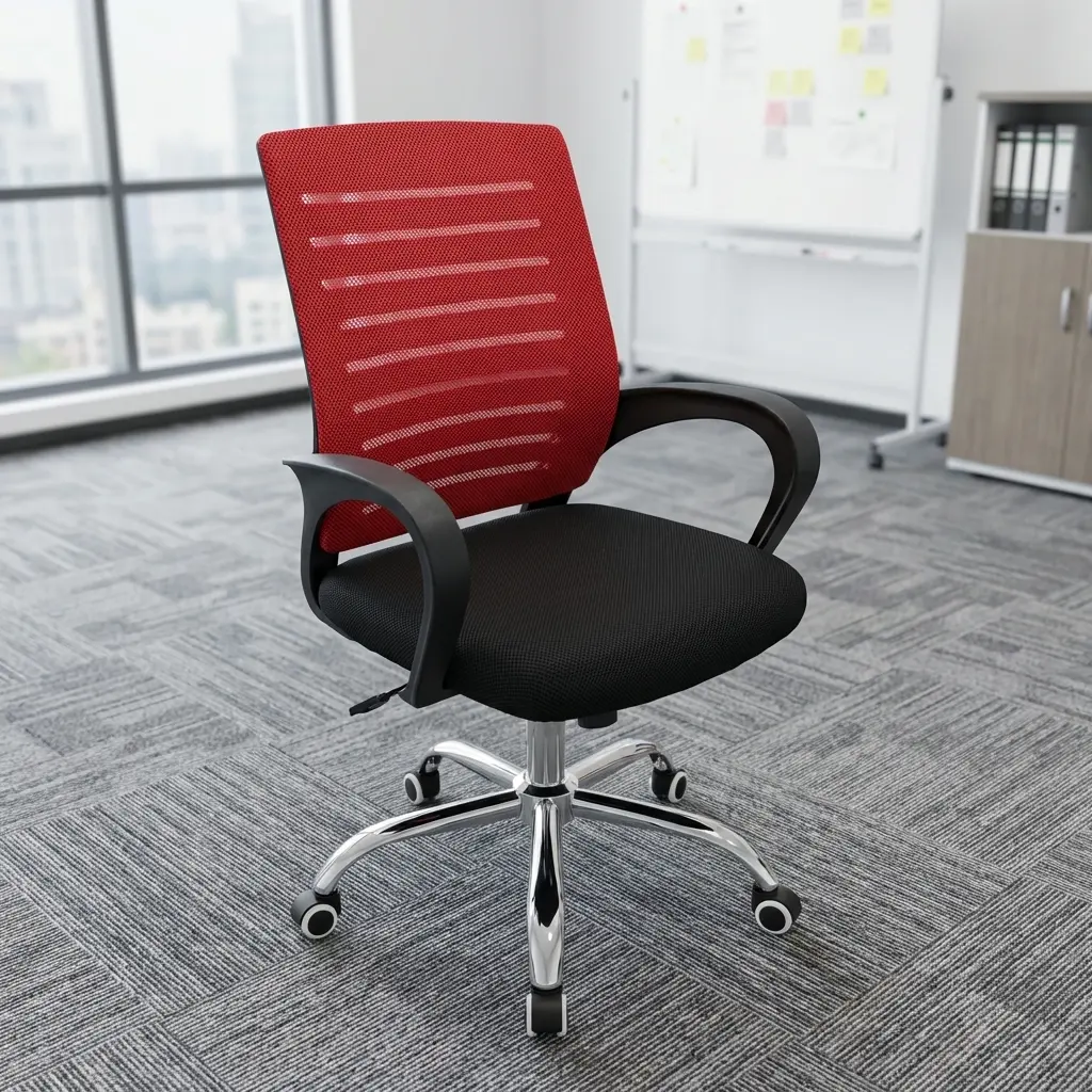 Mesh Office Chair With Chrome Base and adjustable height