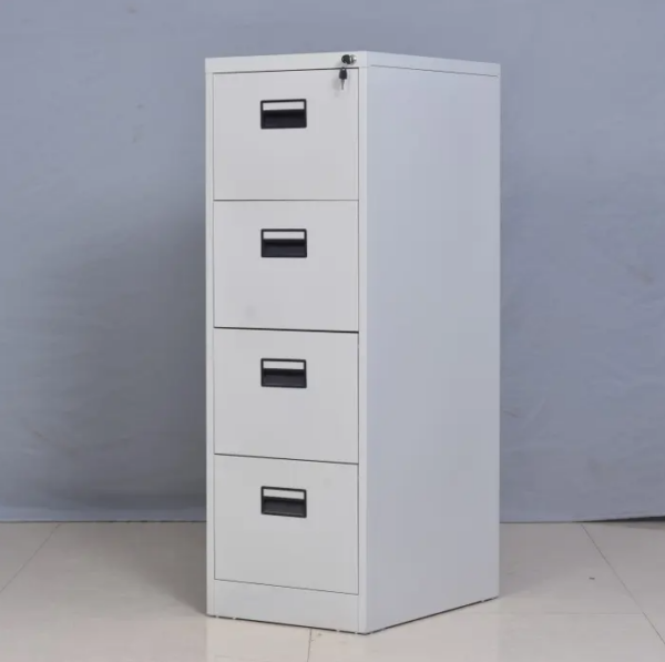 4-Drawer Metal Filing Cabinet – Grey Finish - Image 2