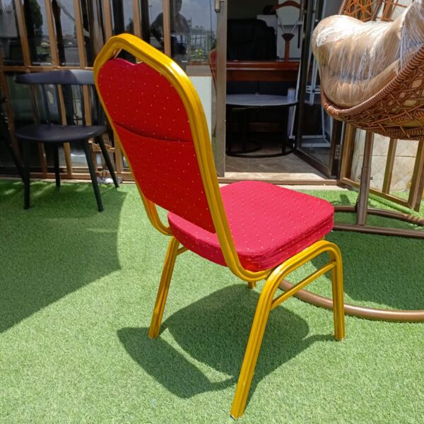 Premium Gold Frame Banquet Chair – Red Upholstery - Image 3