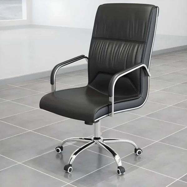 Executive Mid-Back Leather Office Chair – Sleek Comfort with a Professional Touch - Image 4
