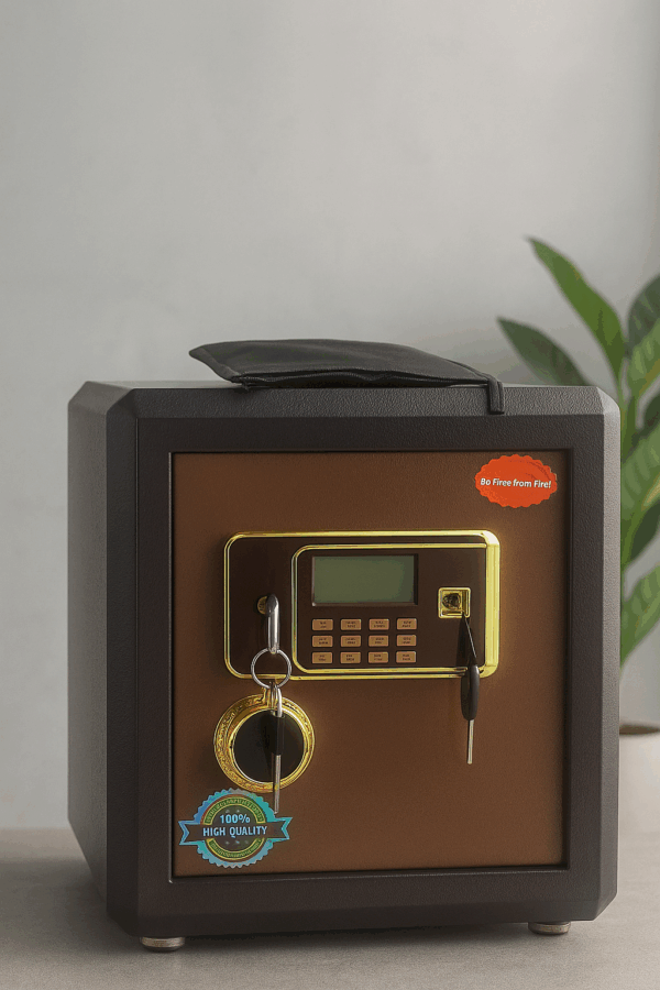 45kg Digital Safe with Electronic Lock & Fireproof Design – Brown