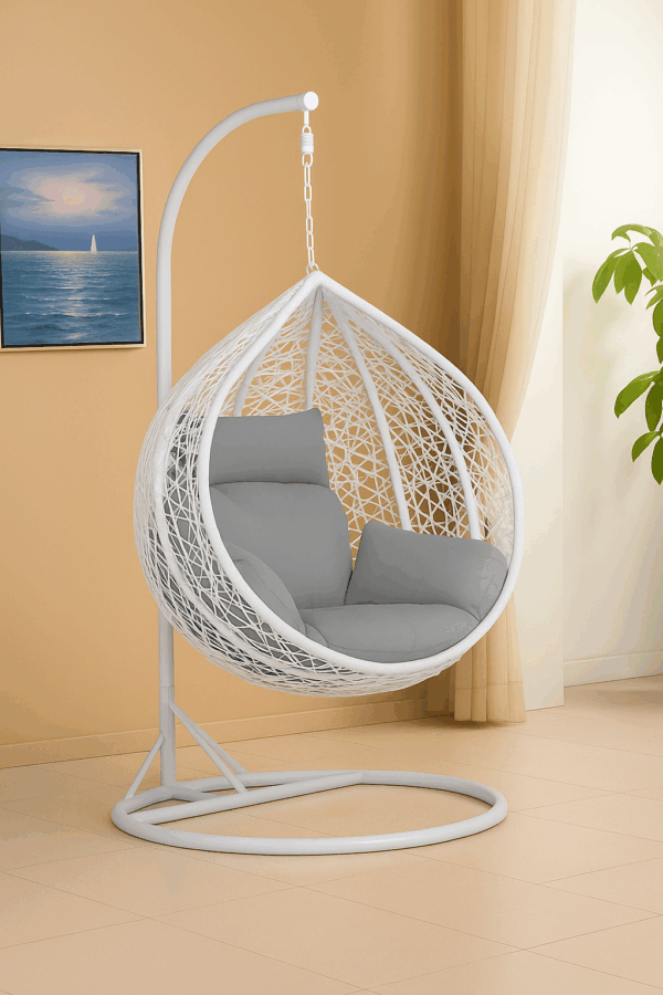 Modern Hanging Egg Chair with Cushions - Image 2