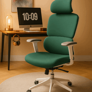 Modern Green & White Ergonomic High Back Office Chair