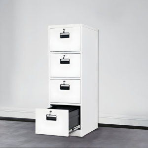 4-drawer metal filing cabinet with vertical design for office document storage
