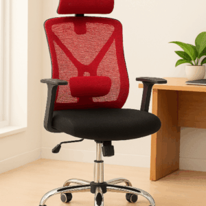 CrimsonMesh Ergonomic High-Back Office Chair