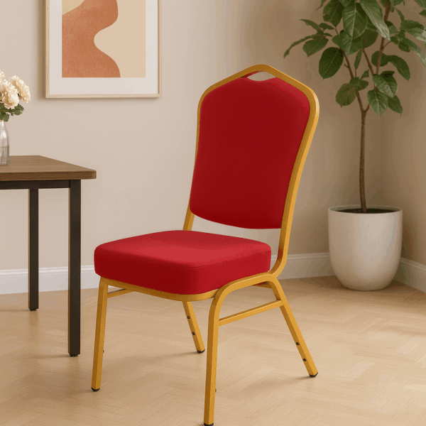 Gold Frame Banquet Chair – Maroon / Red / Green