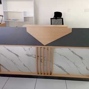 2000mm office reception desk with a wide professional front panel and modern office design