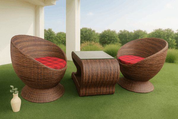2-Seater Globe Rattan Lounge Set