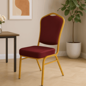 Gold Frame Banquet Chair – Maroon / Red / Green