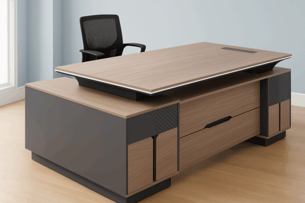 Executive L-Shaped Office Desk – Modern Design with Smart Storage