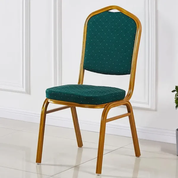Banquet Chair – Gold Frame with Green Upholstery - Image 2