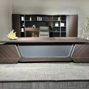 2.4M Executive L-Shaped Modern Office Desk with drawers and contemporary design