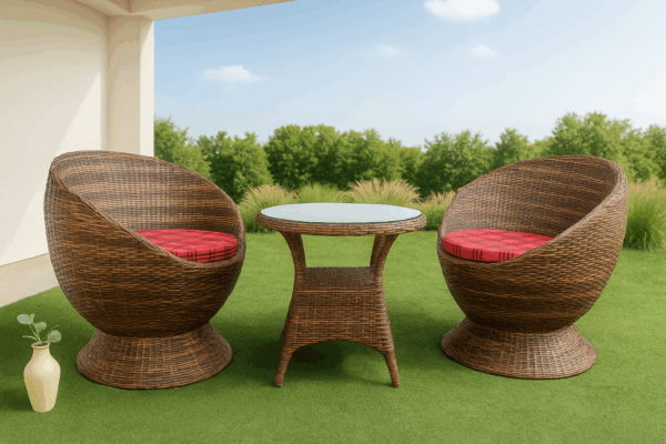 2-Seater Globe Rattan Lounge Set - Image 2