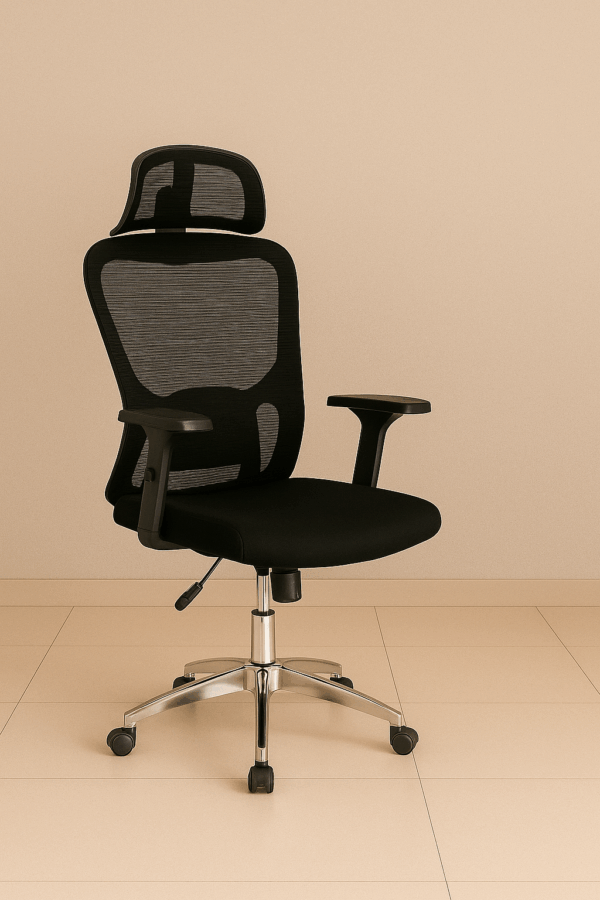 Modern Ergonomic Mesh Office Chair – Black - Image 2
