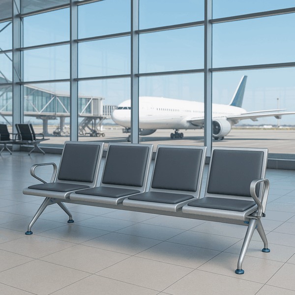 4-Seater Metal Waiting Bench