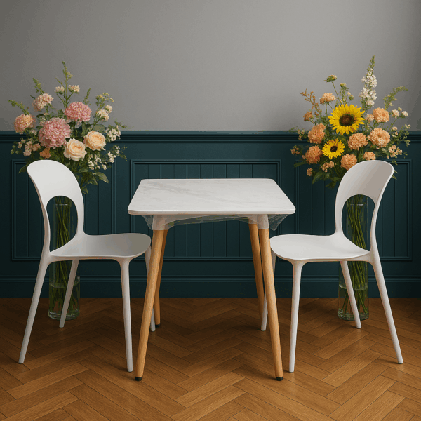 Modern 2-Seater Square Dining Set - Image 2