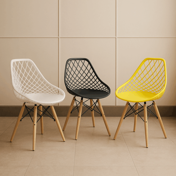 Modern Mesh-Back Dining & Café Chairs - Image 3