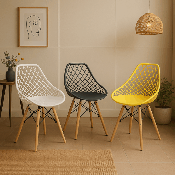 Modern Mesh-Back Dining & Café Chairs - Image 2