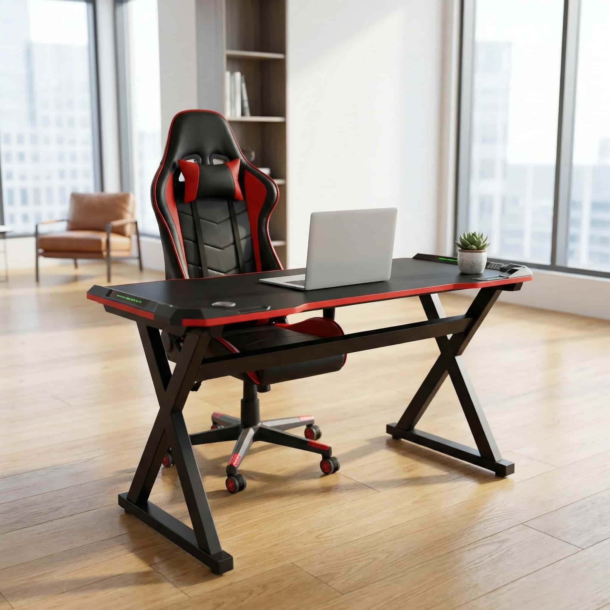 Gaming PC computer desk for gaming setup