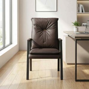 Guest reception chair with PU leather and metal frame