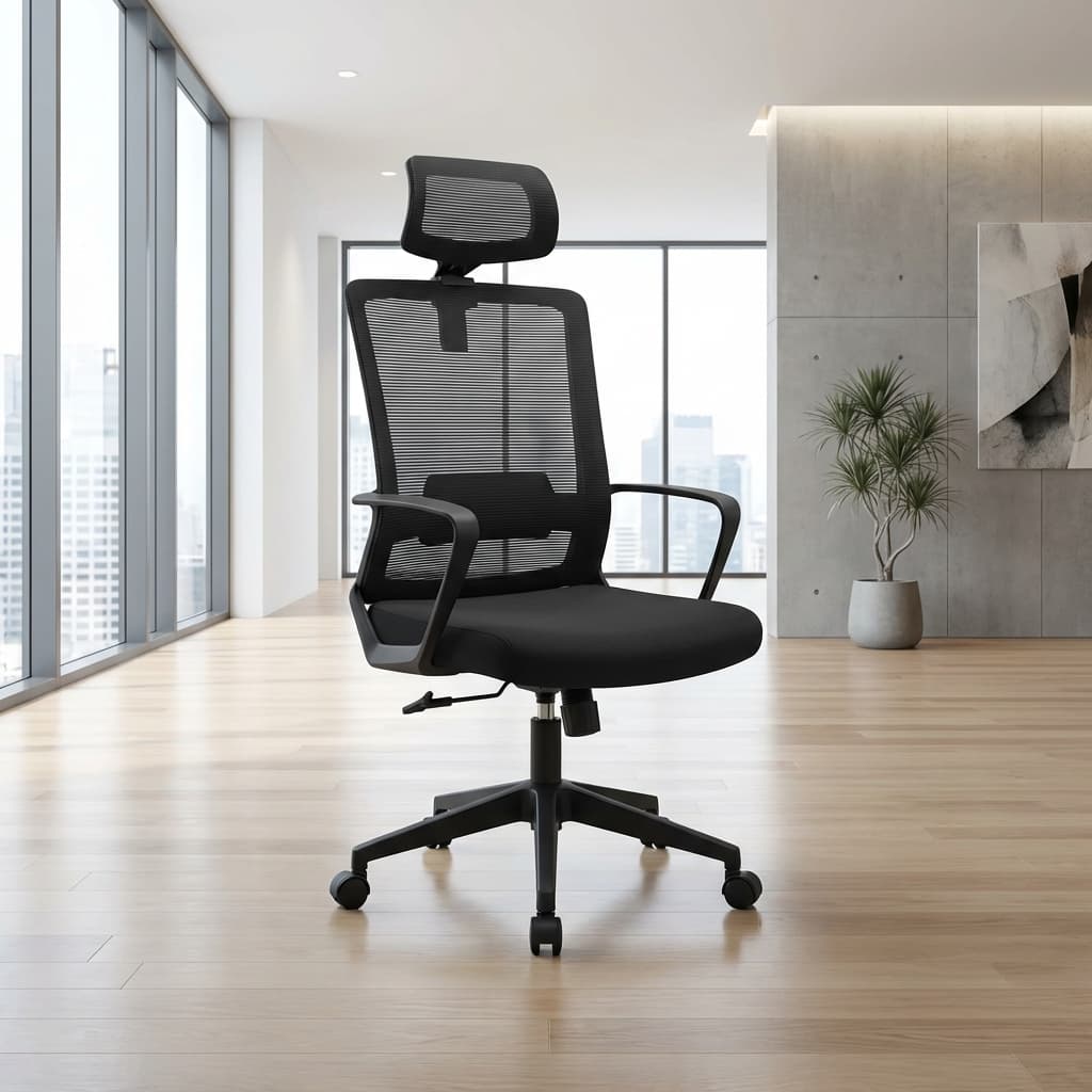 ErgoMesh high back black ergonomic office chair