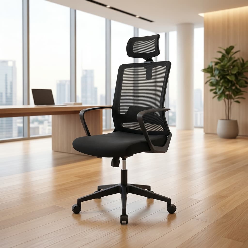 ErgoMesh high back black ergonomic office chair