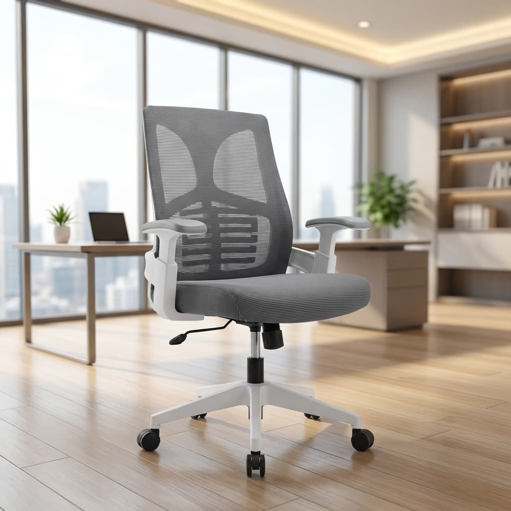 grey mid-back office chair
