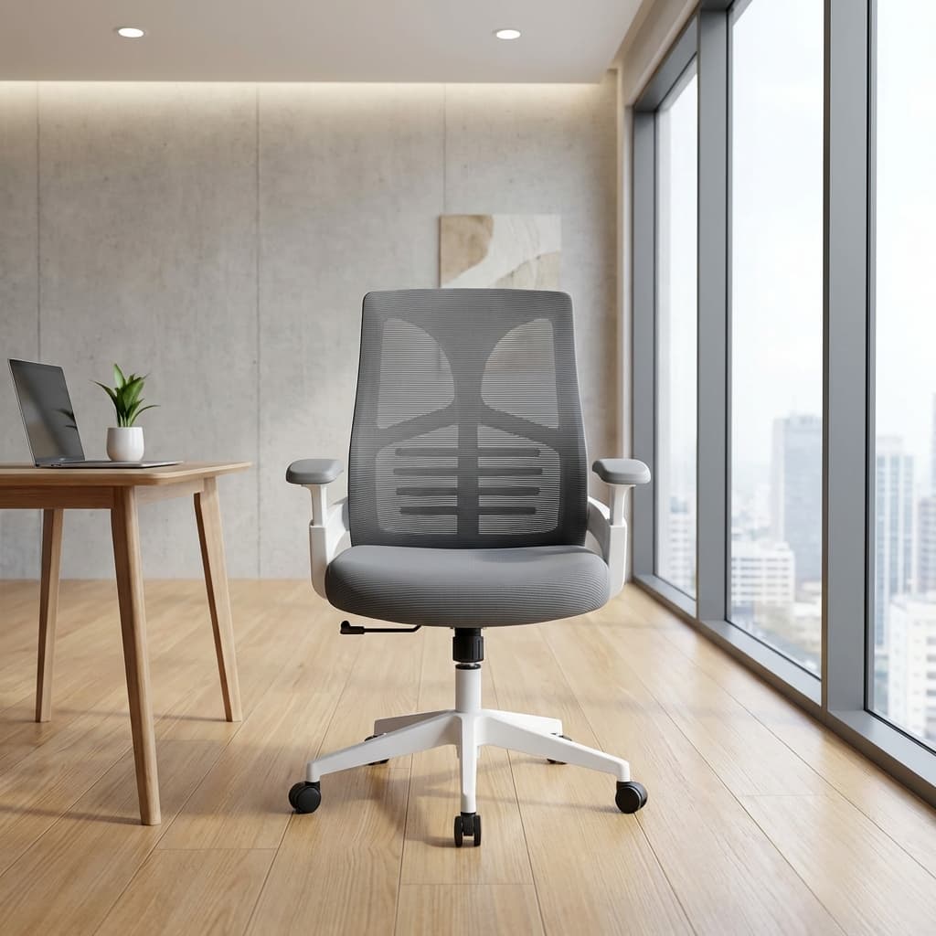 grey mid-back office chair
