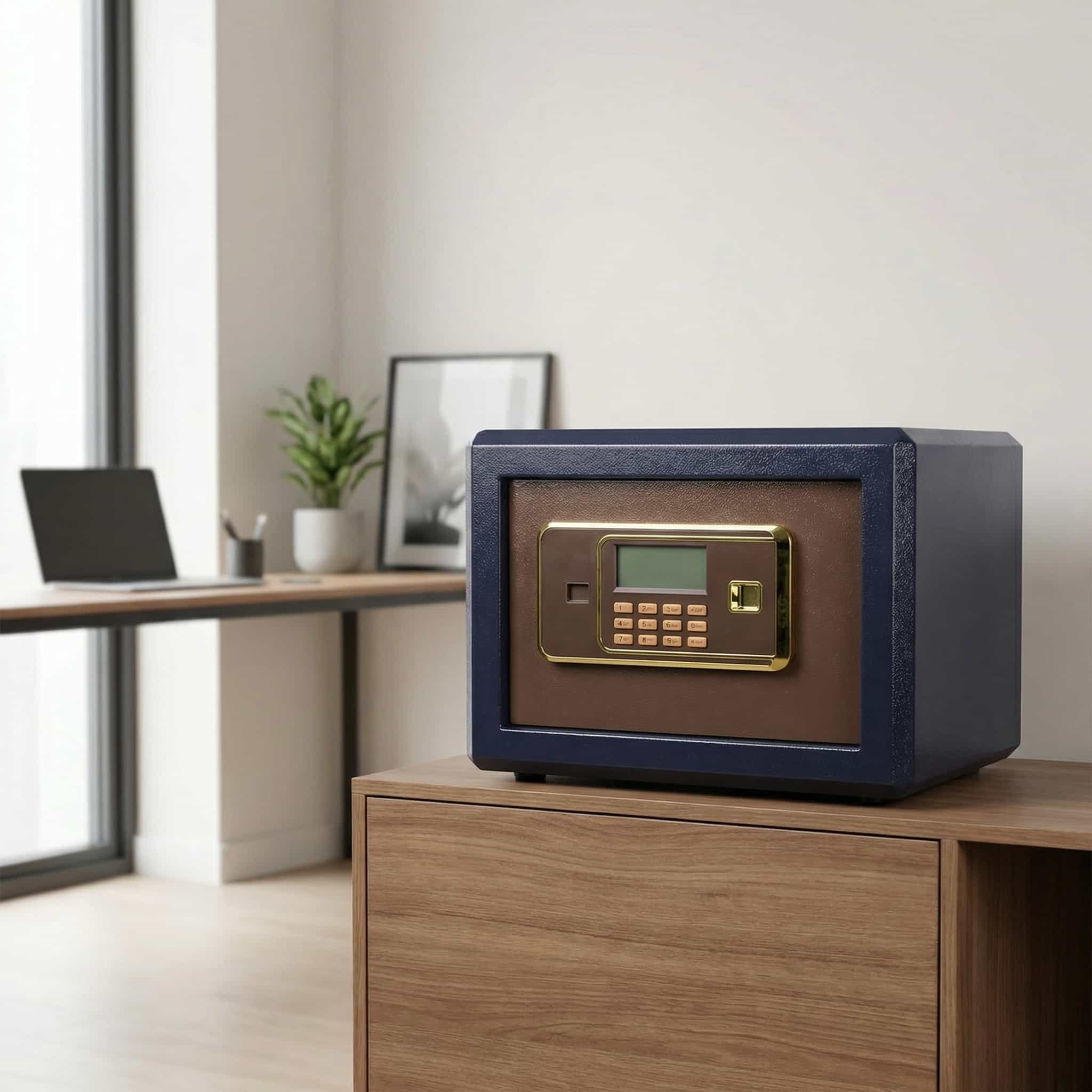 Small office fireproof safe with secure locking system