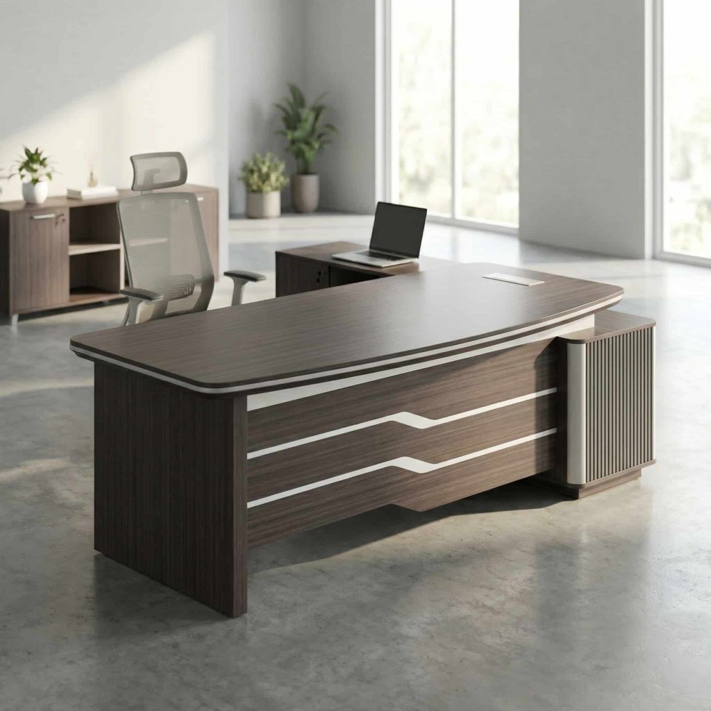 1.6m office desk with side return extension
